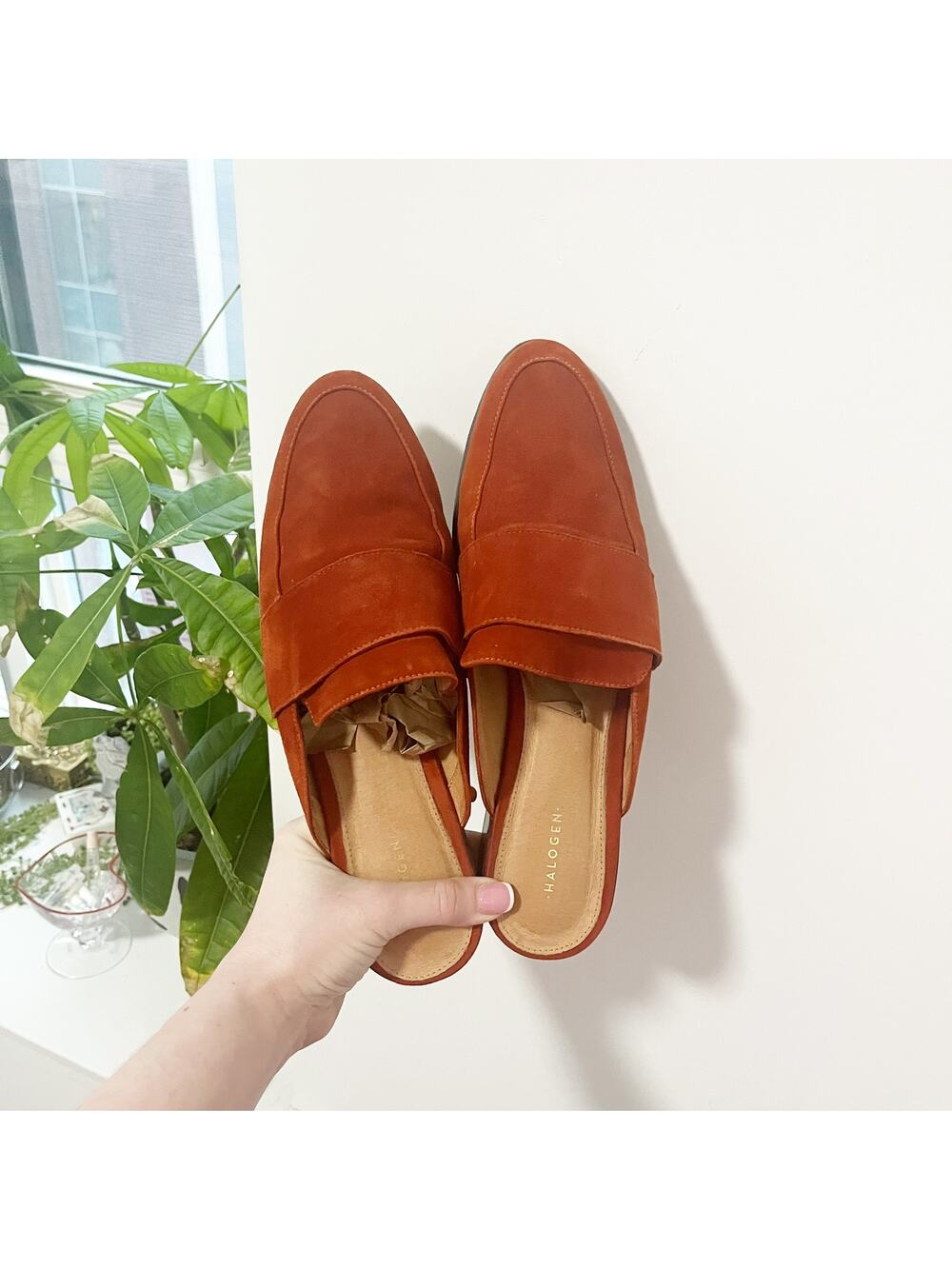 Halogen Rust Red Mules Size 10